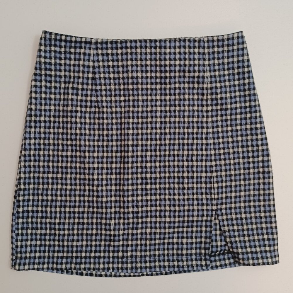 Women's Wild Fable Blue Plaid Mini Skirt Size 6, - Picture 1 of 10